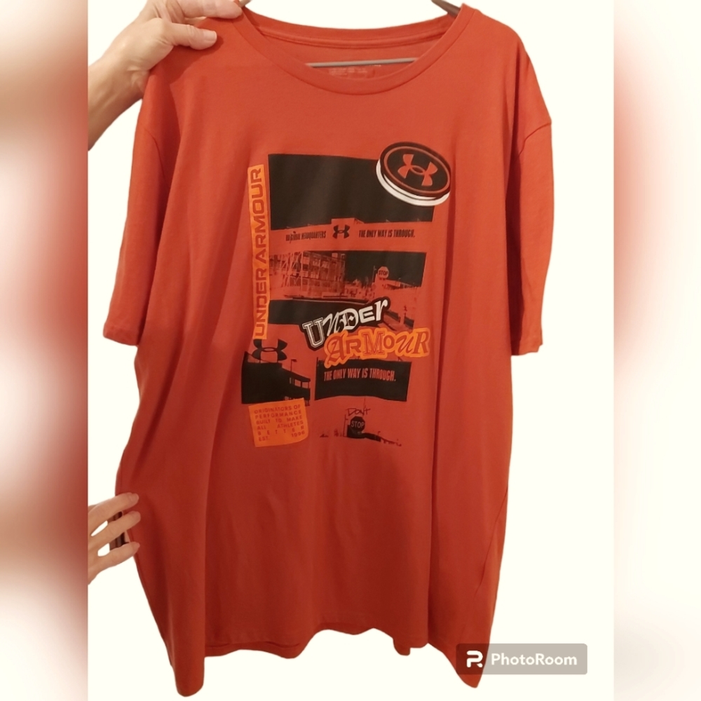 Under Armour Orange XXL Loose Fit T-shirt